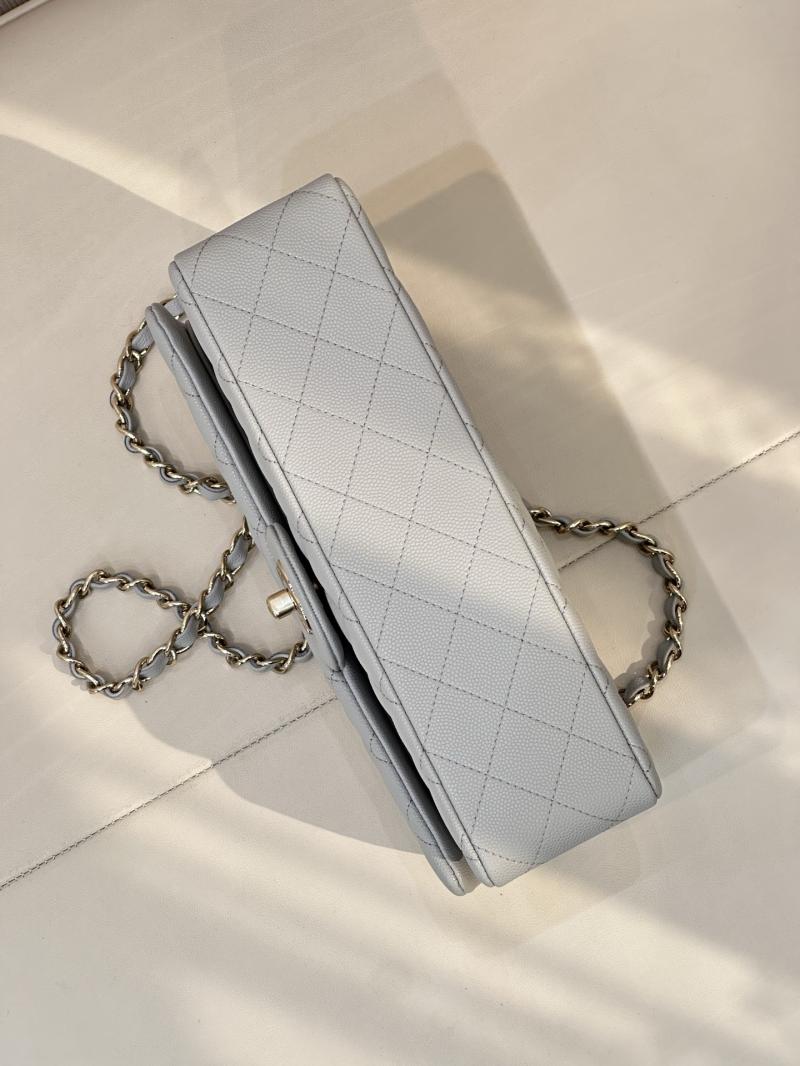 Medium Chanel Flap Bag Light Grey A01112