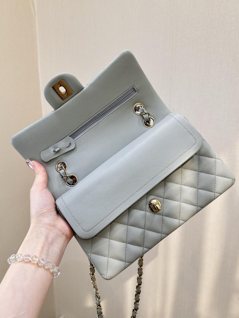 Medium Chanel Flap Bag Light Grey A01112