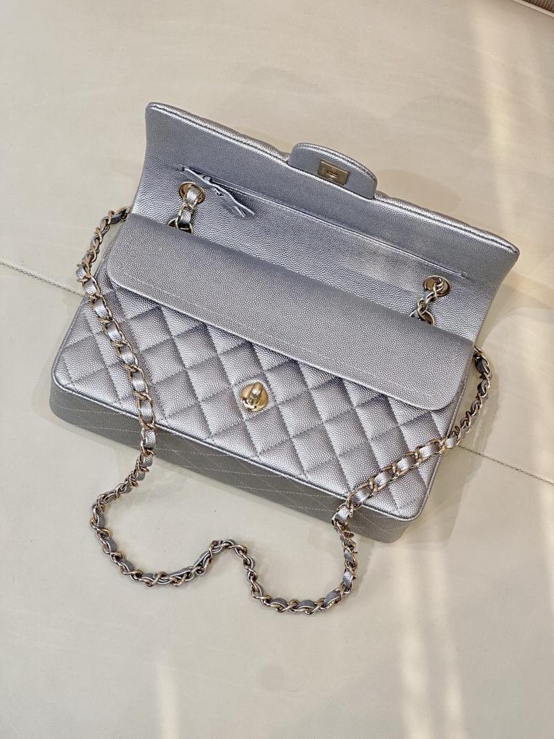 Medium Chanel Flap Bag Silver A01112