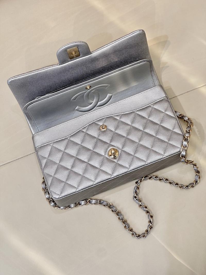 Medium Chanel Flap Bag Silver A01112