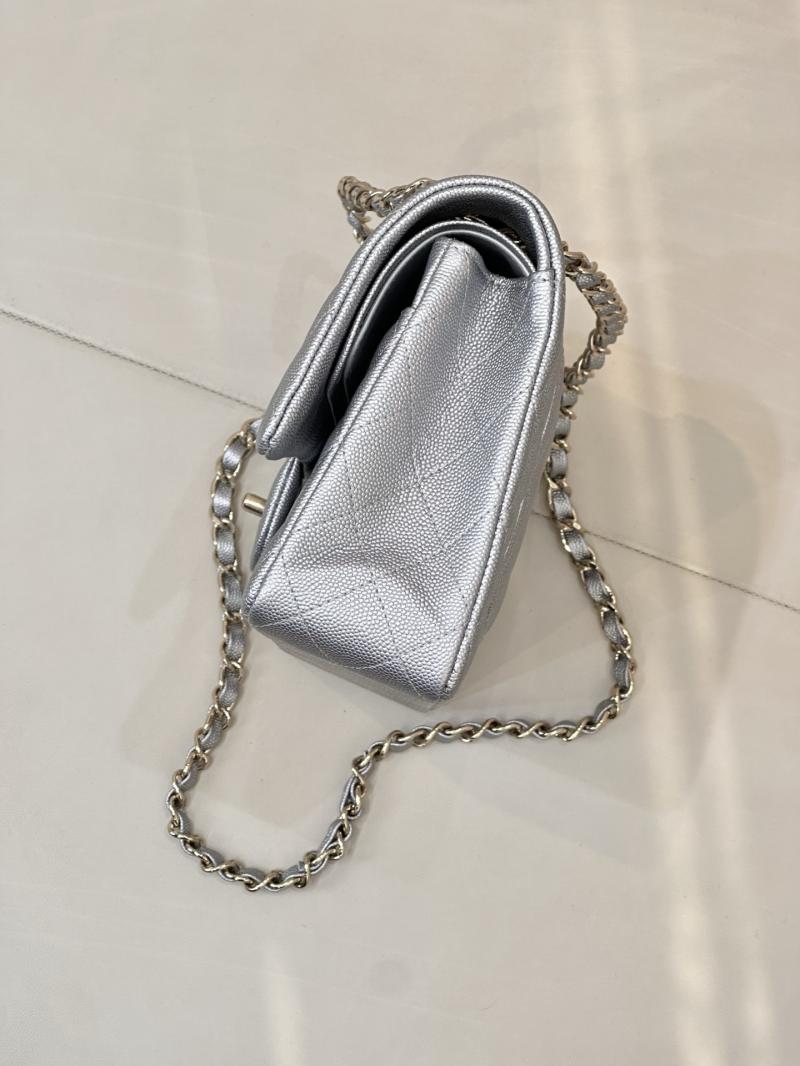 Medium Chanel Flap Bag Silver A01112
