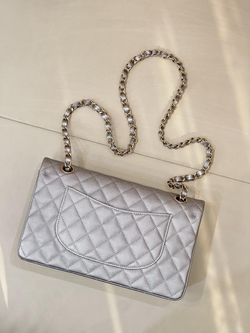 Medium Chanel Flap Bag Silver A01112