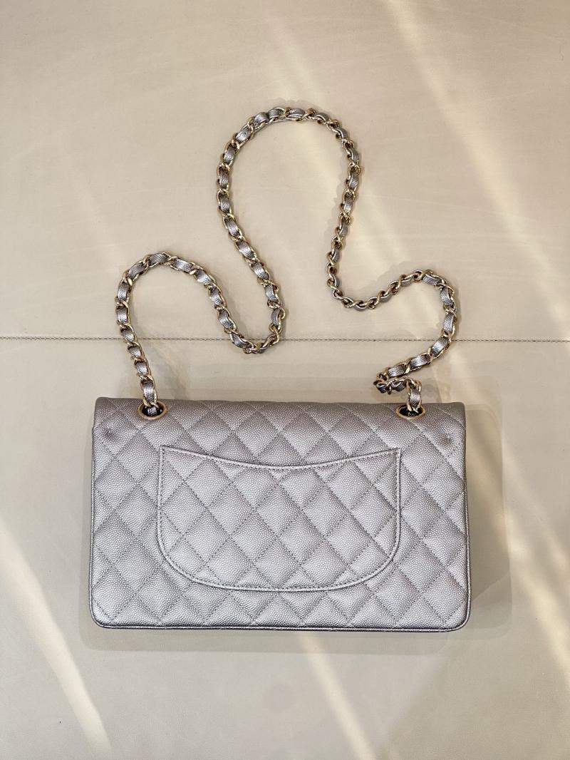 Medium Chanel Flap Bag Silver A01112