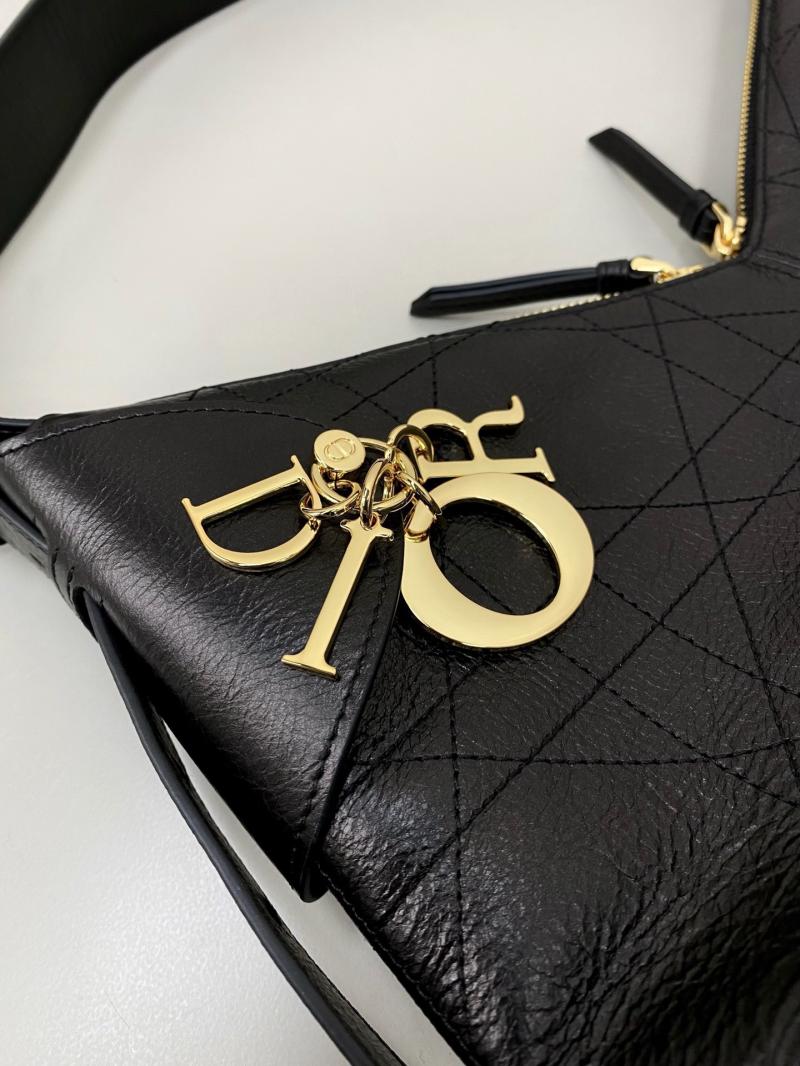 Medium Dior Crinkled Calfskin Voyage Bag Black M2846