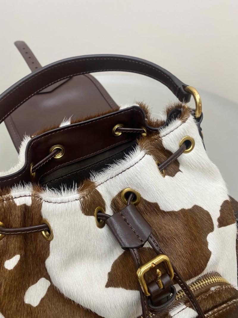 Miu Miu Printed leather backpack 5BZ043