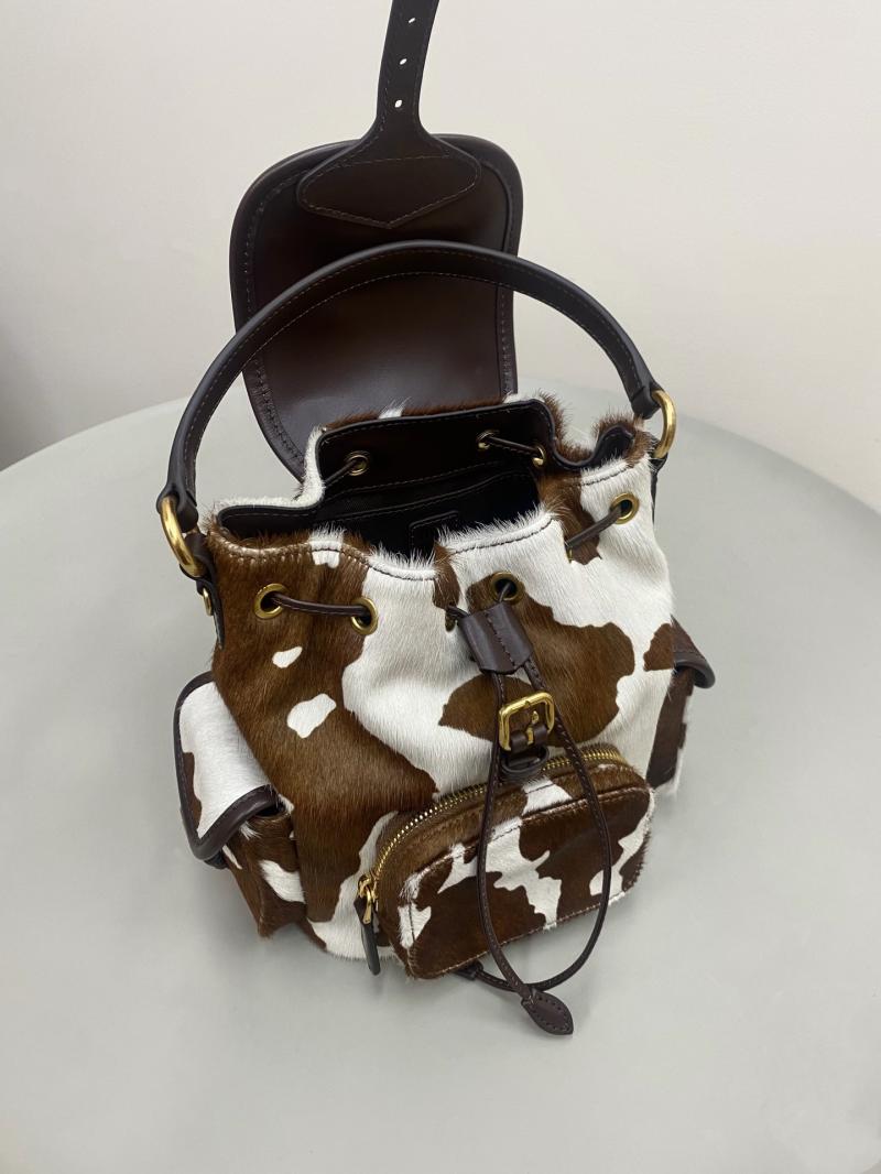Miu Miu Printed leather backpack 5BZ043