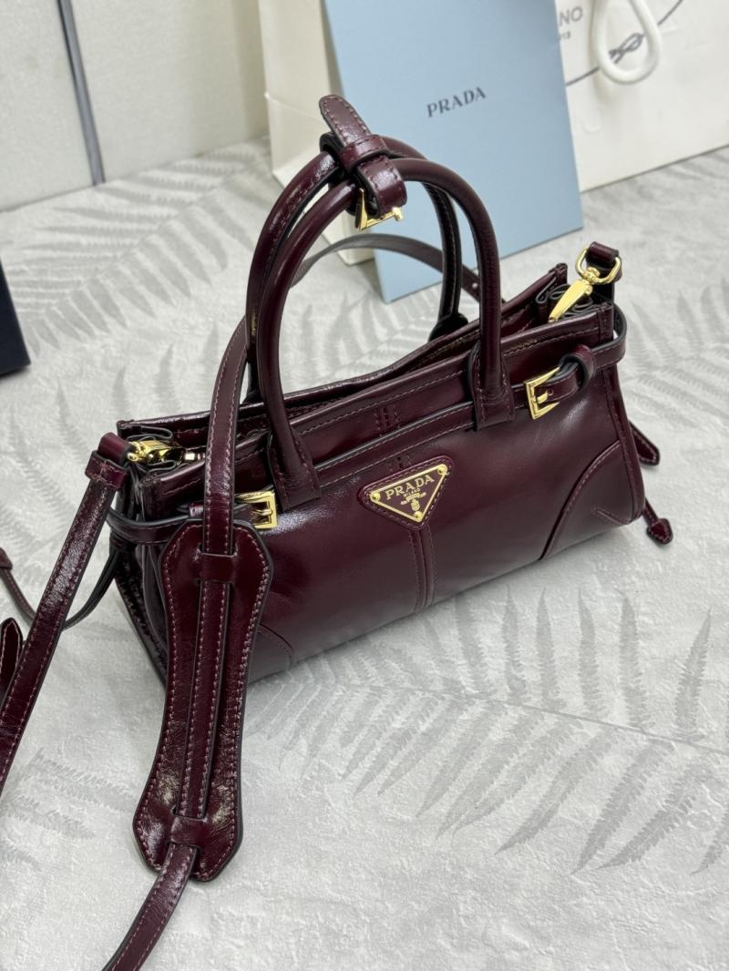 Prada Bonnie leather mini handbag Burgundy 1BA486