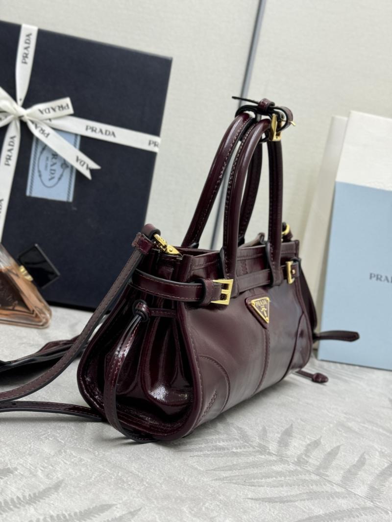 Prada Bonnie leather mini handbag Burgundy 1BA486