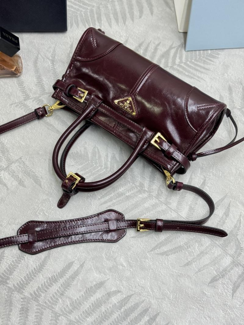 Prada Bonnie leather mini handbag Burgundy 1BA486