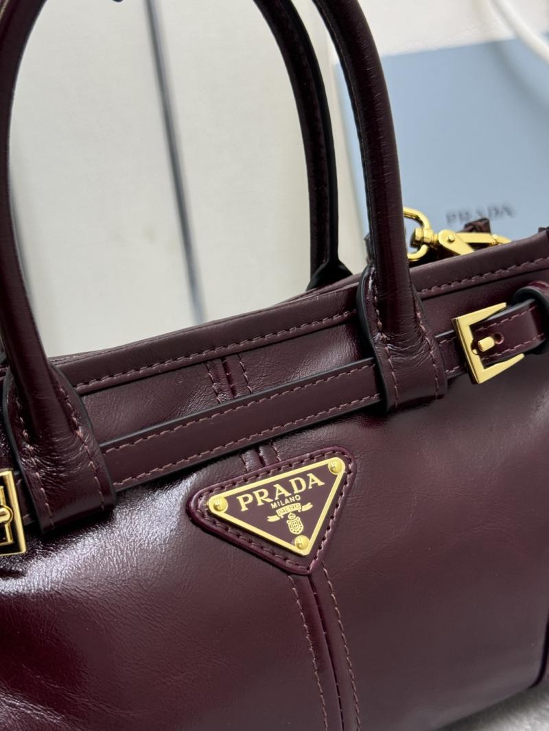 Prada Bonnie leather mini handbag Burgundy 1BA486