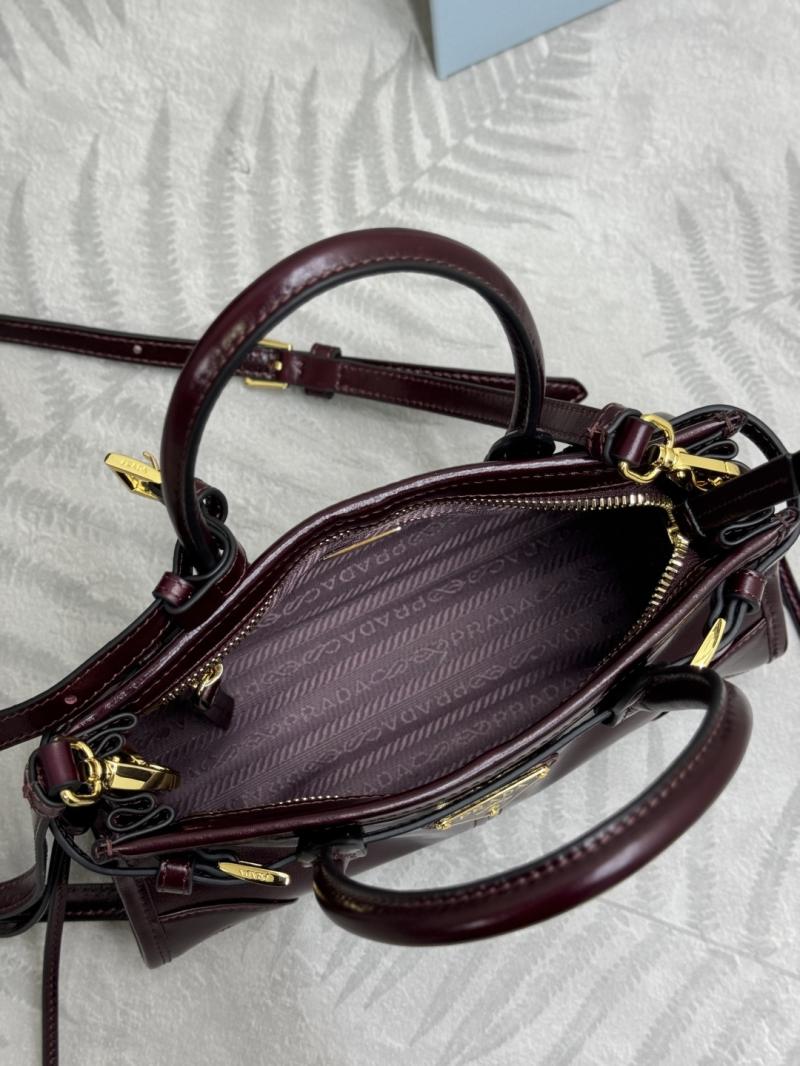 Prada Bonnie leather mini handbag Burgundy 1BA486