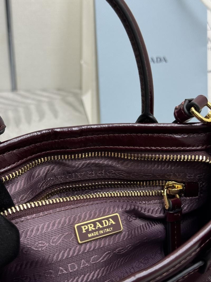 Prada Bonnie leather mini handbag Burgundy 1BA486