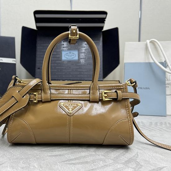 Prada Bonnie leather mini handbag Cameo 1BA486