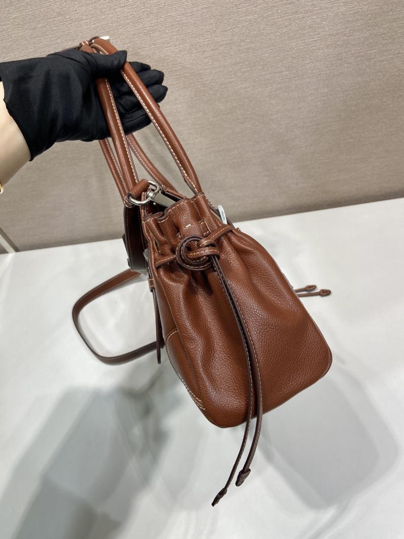 Prada Bonnie medium antiqued leather tote bag Brown 1BG628