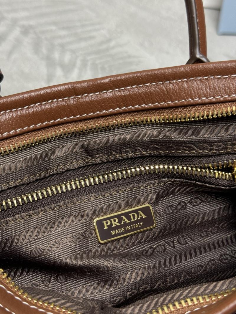 Prada Bonnie mini Denim handbag Brown 1BA486