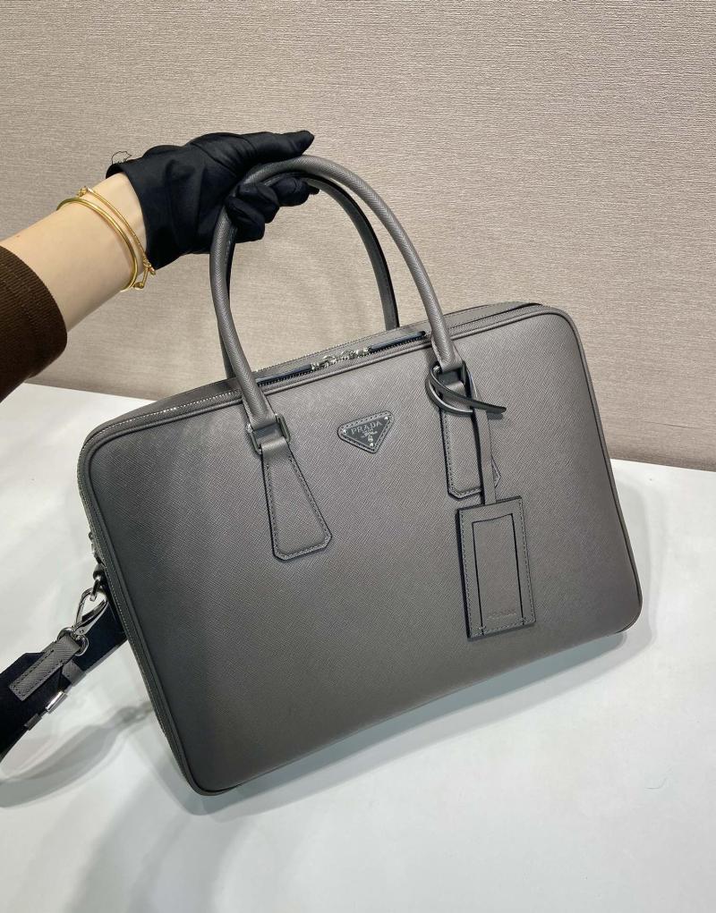 Prada Saffiano leather briefcase Grey 2VE022
