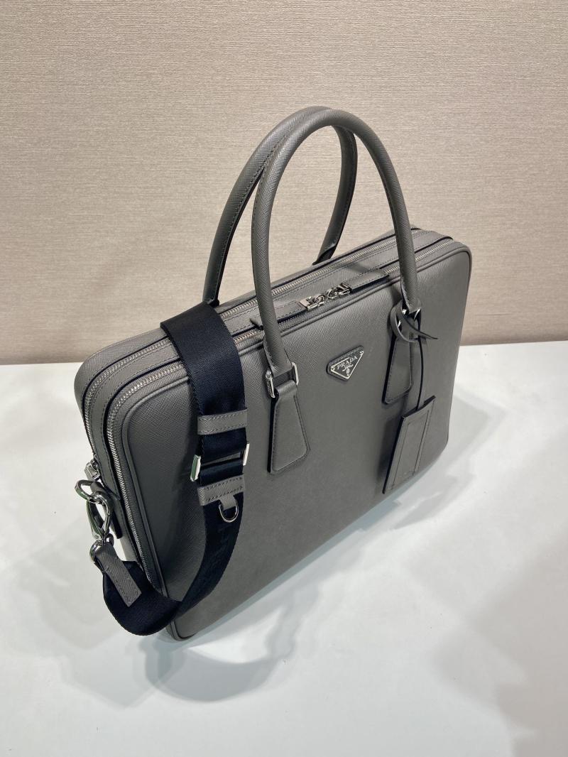 Prada Saffiano leather briefcase Grey 2VE022