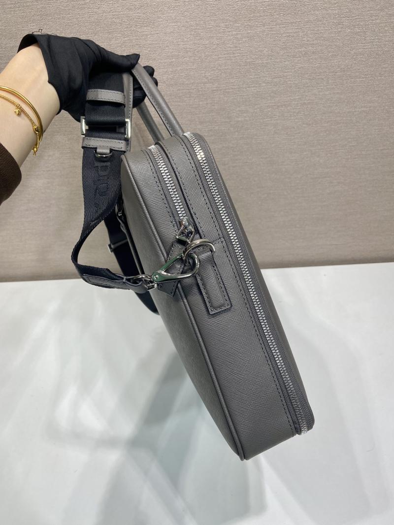 Prada Saffiano leather briefcase Grey 2VE022