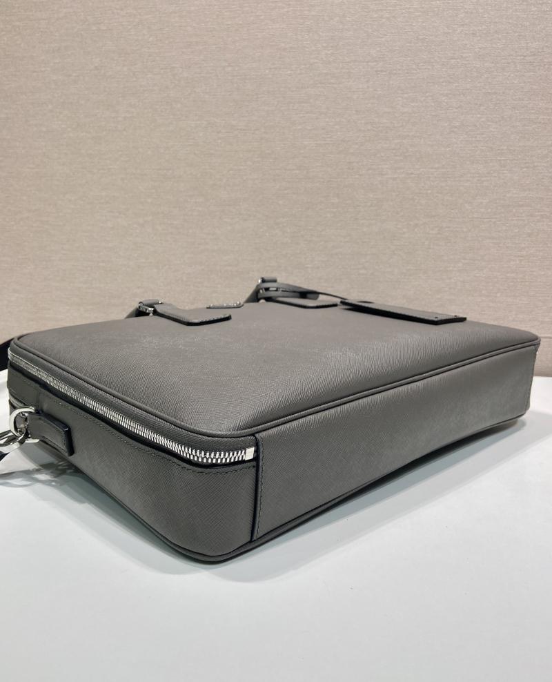 Prada Saffiano leather briefcase Grey 2VE022