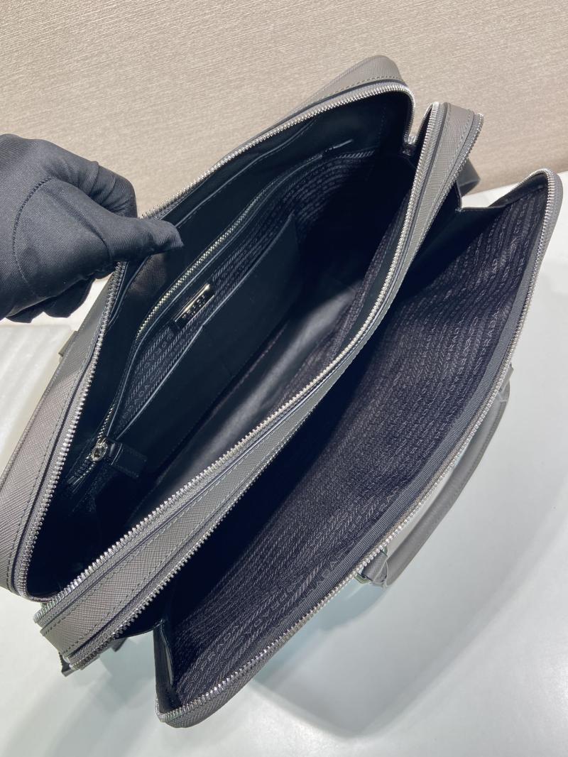 Prada Saffiano leather briefcase Grey 2VE022