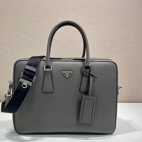 Prada Saffiano leather briefcase Grey 2VE022