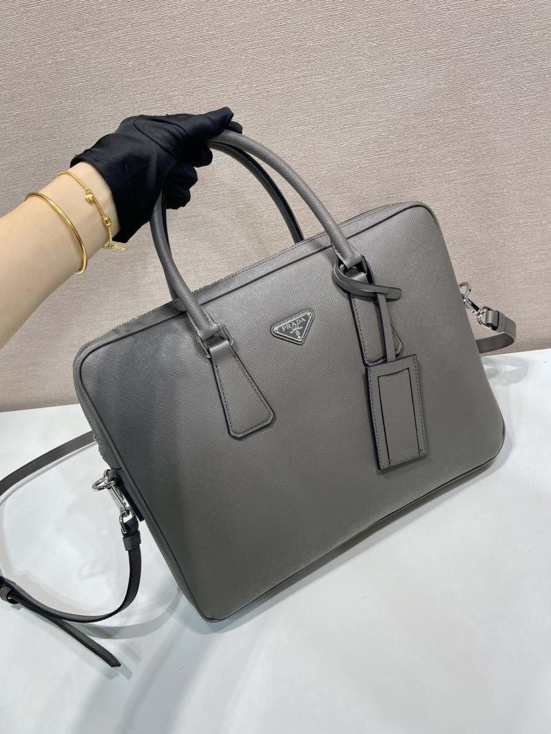 Prada Saffiano leather briefcase Grey 2VE036