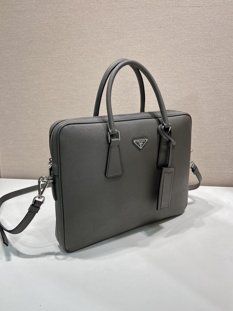 Prada Saffiano leather briefcase Grey 2VE036