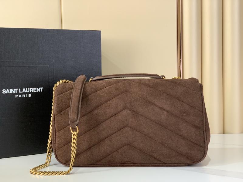 Saint Laurent Suede Loulou Medium Bag Coffee 801439