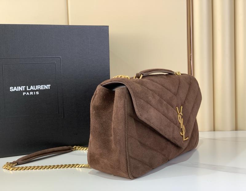 Saint Laurent Suede Loulou Medium Bag Coffee 801439
