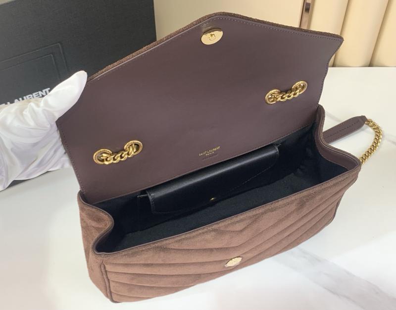 Saint Laurent Suede Loulou Medium Bag Coffee 801439