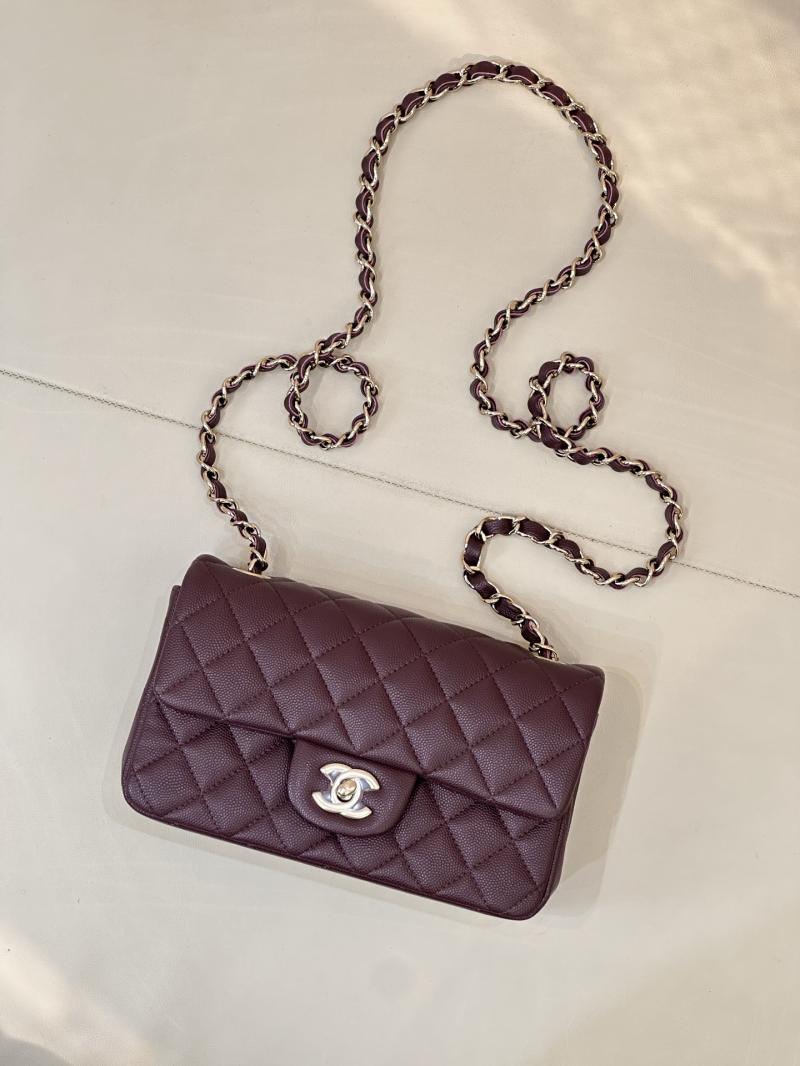 Small Chanel Flap Bag Burgundy A01116