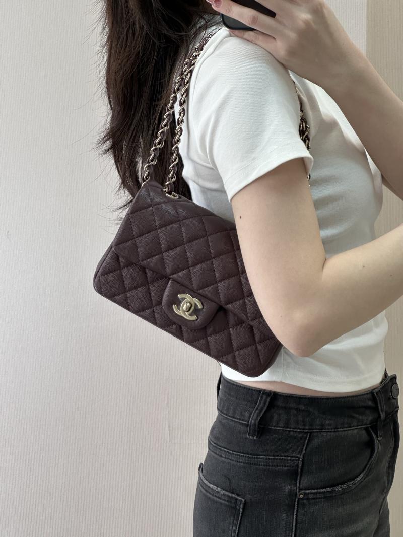 Small Chanel Flap Bag Burgundy A01116