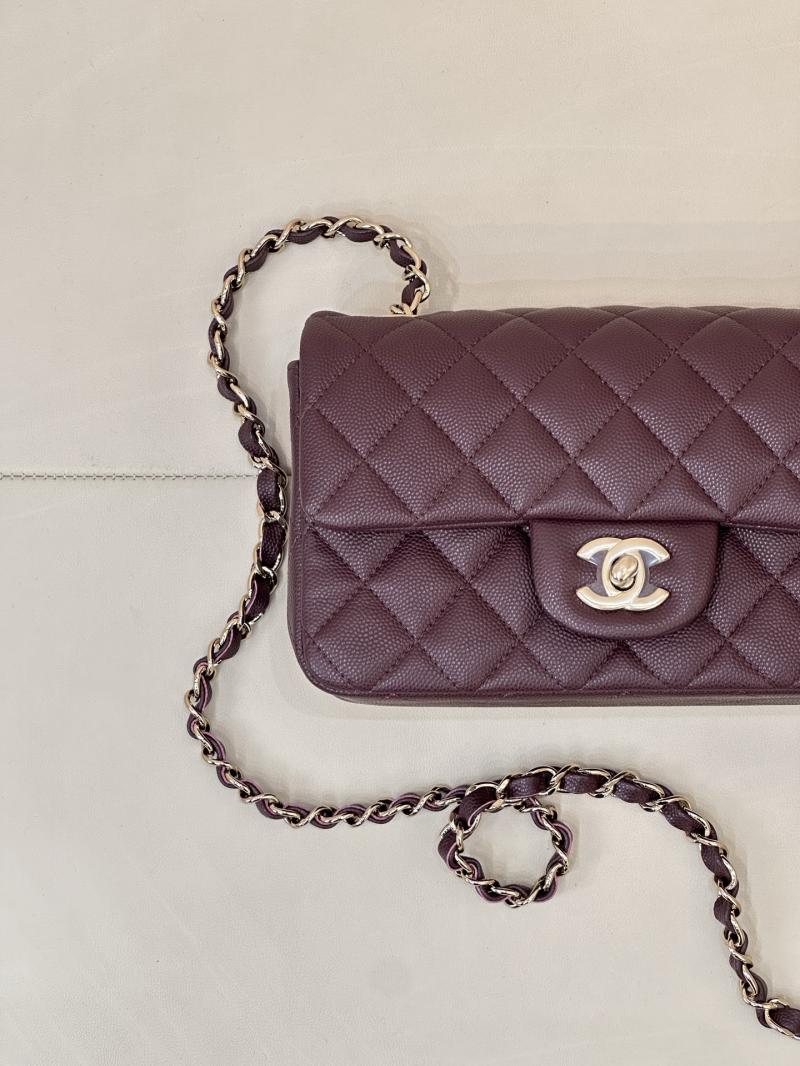Small Chanel Flap Bag Burgundy A01116