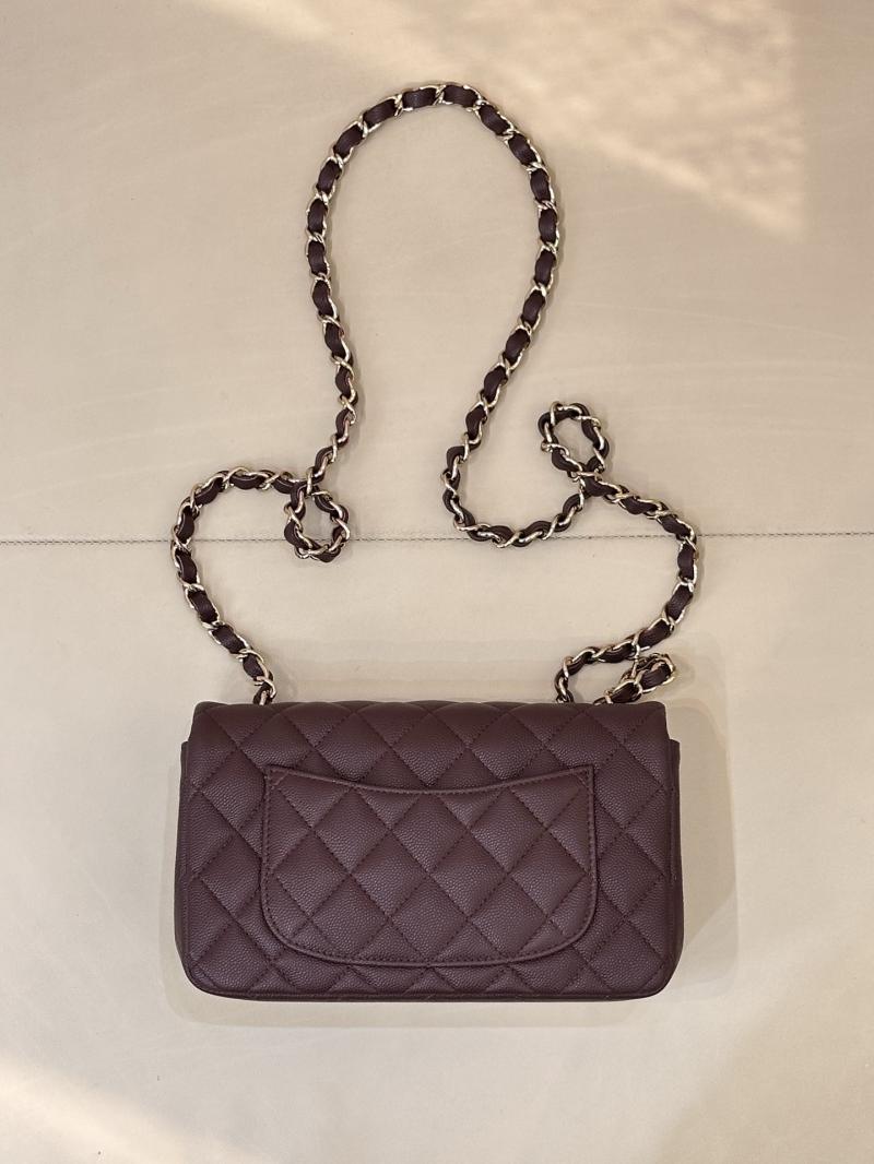 Small Chanel Flap Bag Burgundy A01116