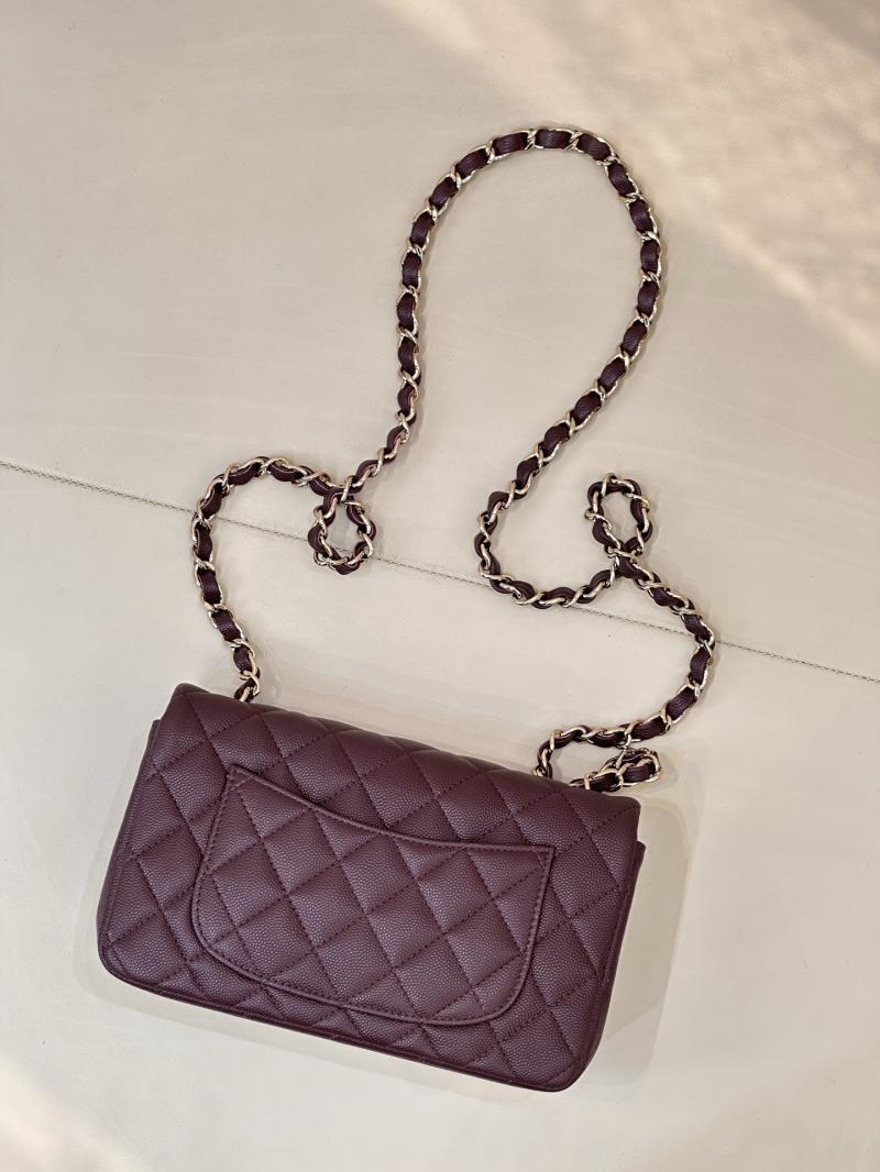 Small Chanel Flap Bag Burgundy A01116