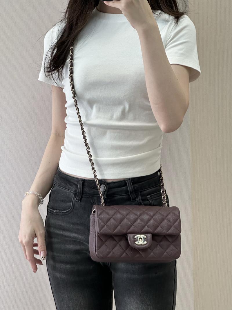 Small Chanel Flap Bag Burgundy A01116
