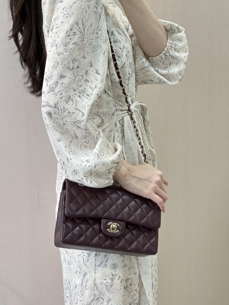 Small Chanel Flap Bag Burgundy A01117