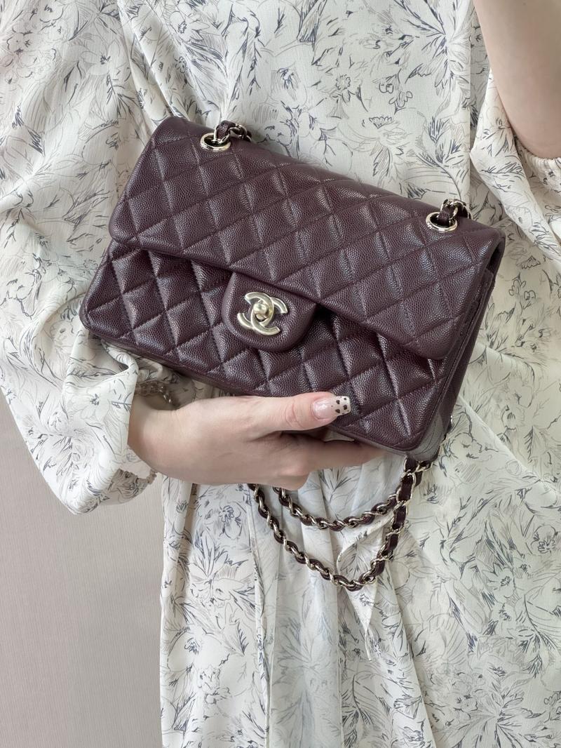 Small Chanel Flap Bag Burgundy A01117