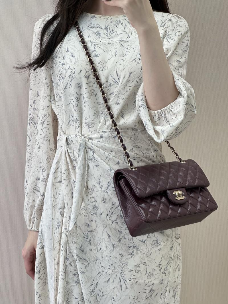Small Chanel Flap Bag Burgundy A01117