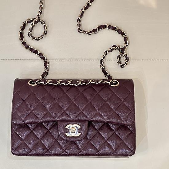 Small Chanel Flap Bag Burgundy A01117