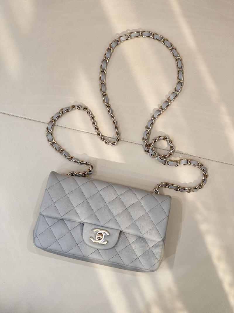 Small Chanel Flap Bag Light Grey A01116