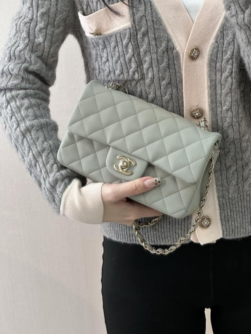 Small Chanel Flap Bag Light Grey A01116
