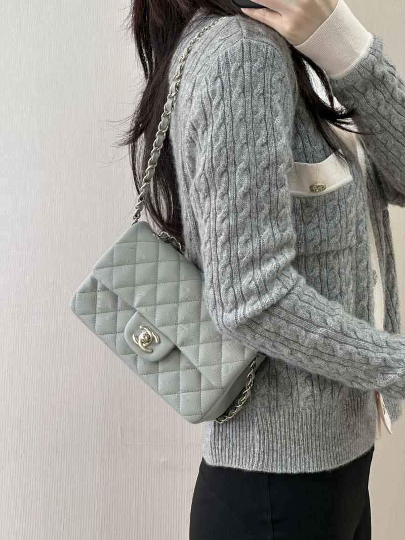 Small Chanel Flap Bag Light Grey A01116