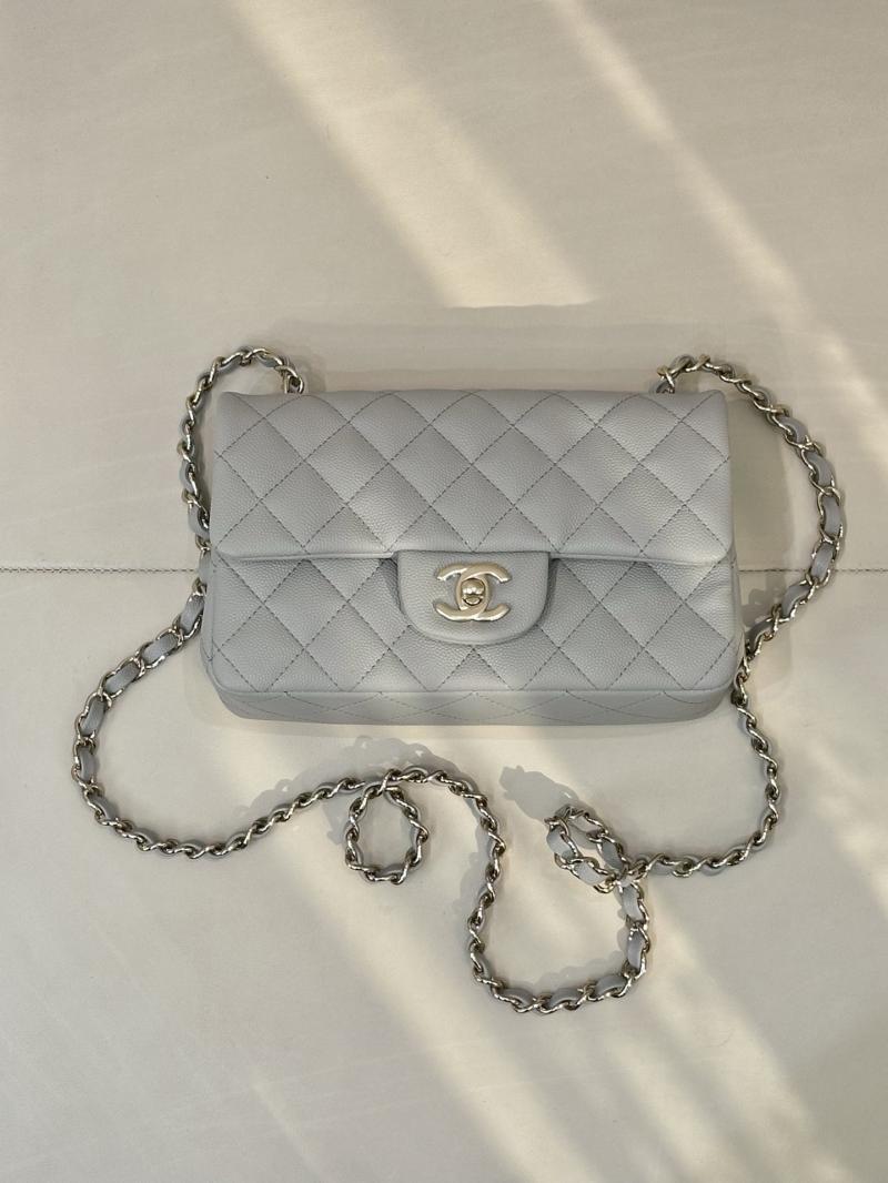 Small Chanel Flap Bag Light Grey A01116