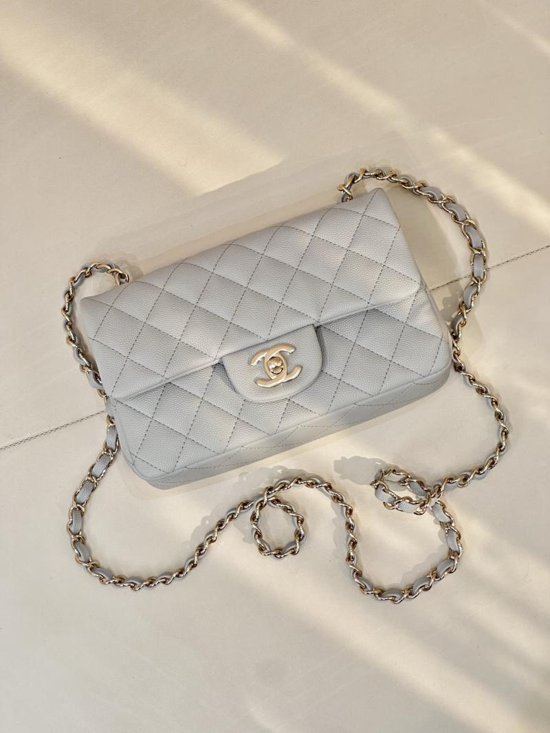 Small Chanel Flap Bag Light Grey A01116