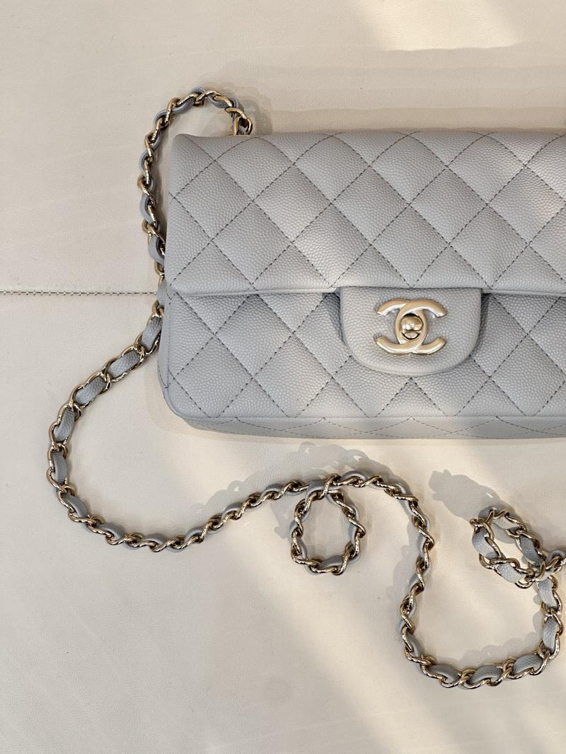 Small Chanel Flap Bag Light Grey A01116
