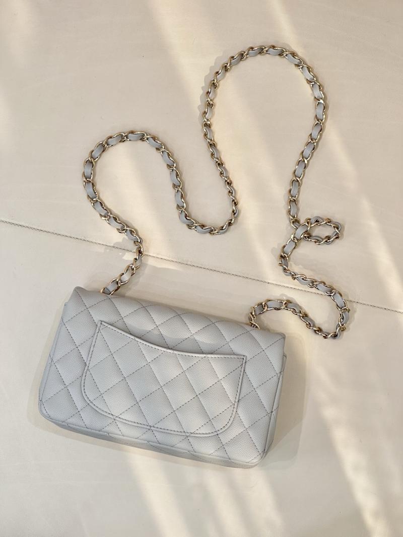 Small Chanel Flap Bag Light Grey A01116