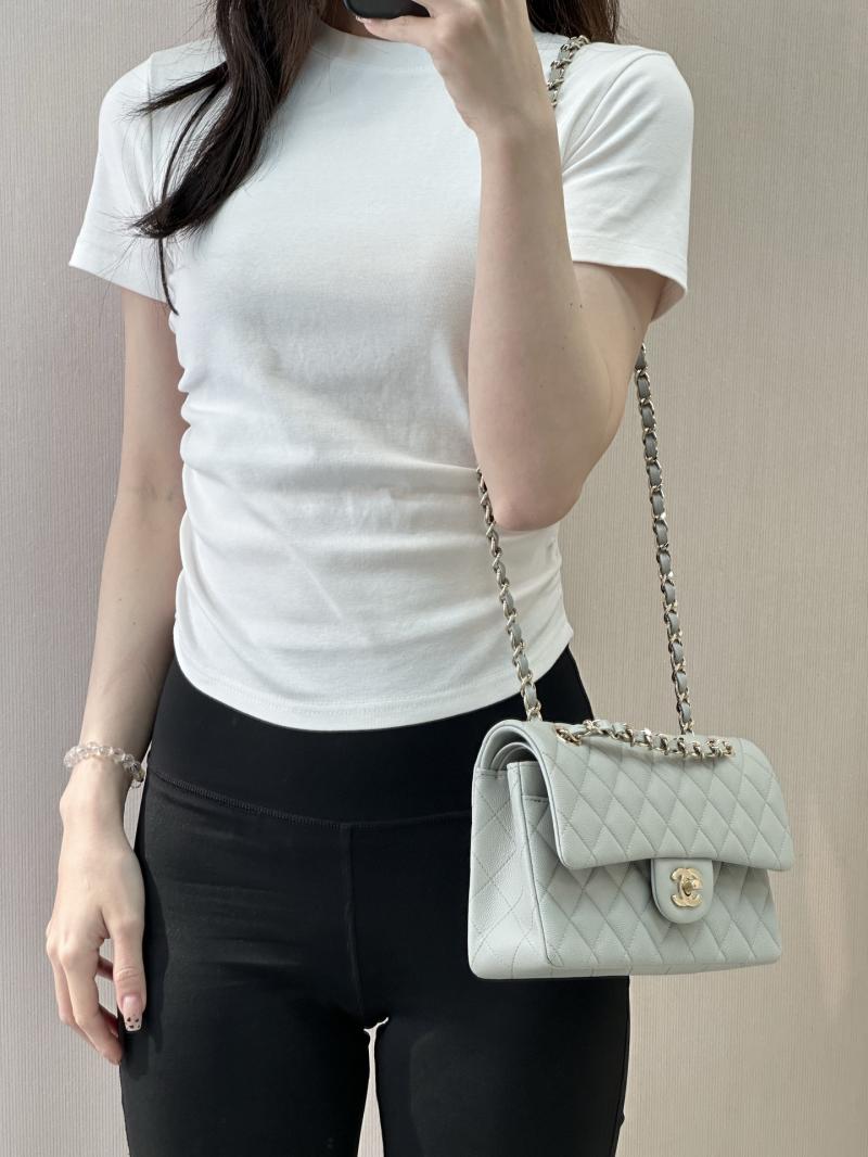 Small Chanel Flap Bag Light Grey A01117