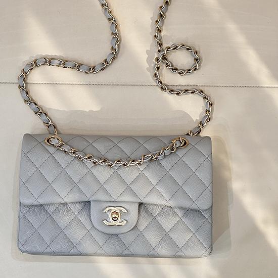Small Chanel Flap Bag Light Grey A01117