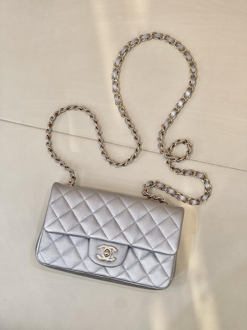 Small Chanel Flap Bag Silver A01116